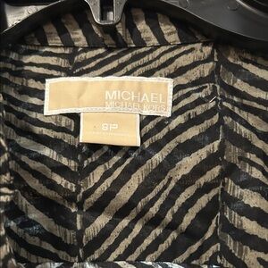 Michael Kors Black and Tan Animal Print Top